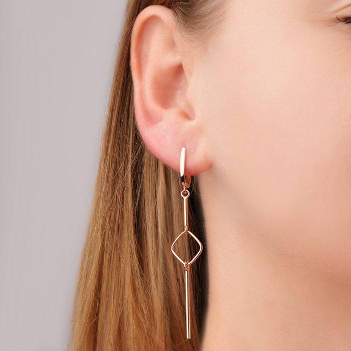 Золотые серьги-подвески без вставки 02511/01/0