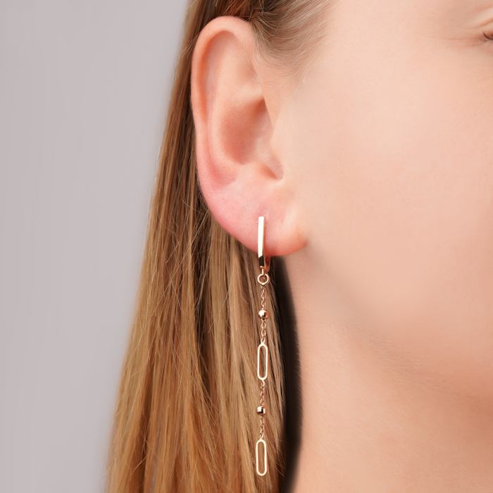 Золоті сережки-підвіски без вставки 02451/01/0