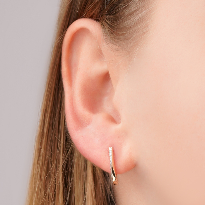 Золотые серьги с фианитами 23544/01/1/1