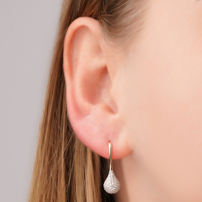 Золотые серьги с фианитами 23913/01/1/1