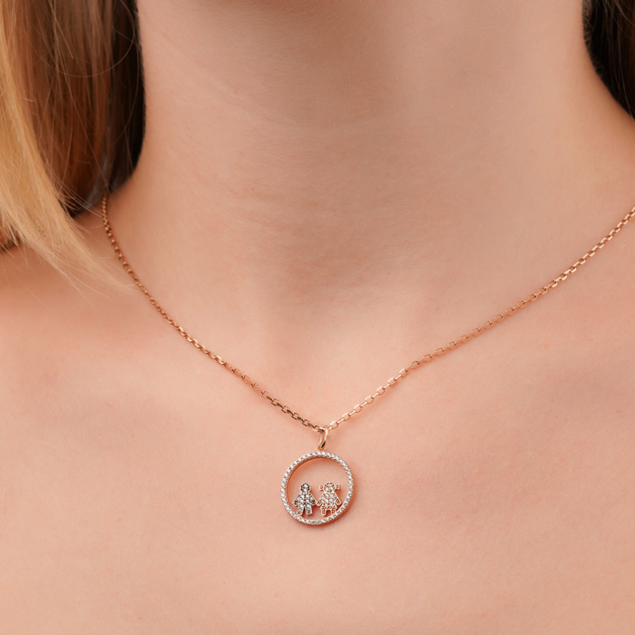 Золота підвіска з фіанітами F-1353-P/01/1