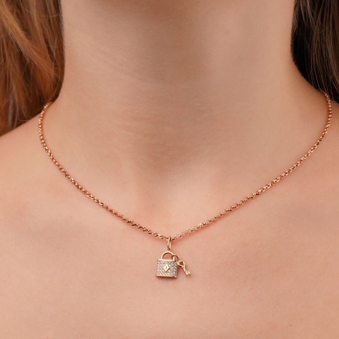 Золота підвіска з фіанітами F-634-P/01/1