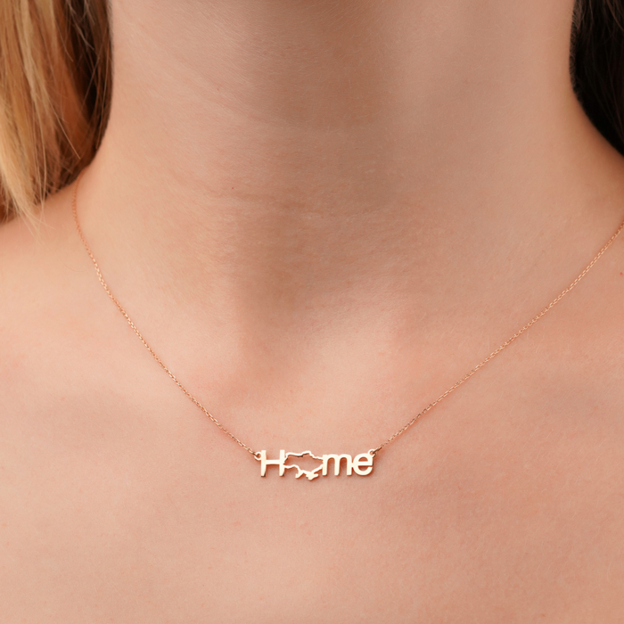 Золотое колье «Home» без вставки F-1005-K/01