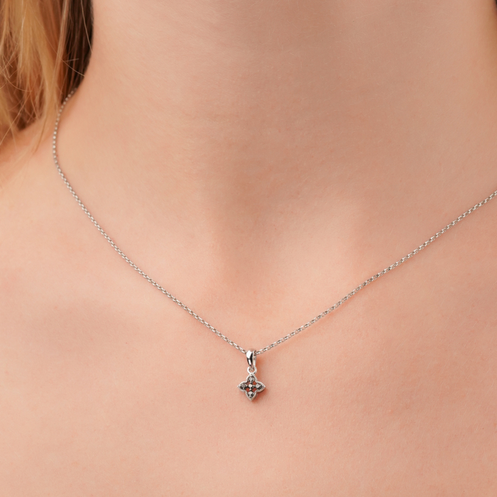 Золота підвіска з чорними діамантами 560155/02/1/11762