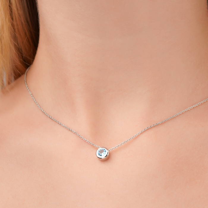 Колье из белого золота с топазом 550048/66024-1/02/1/5094