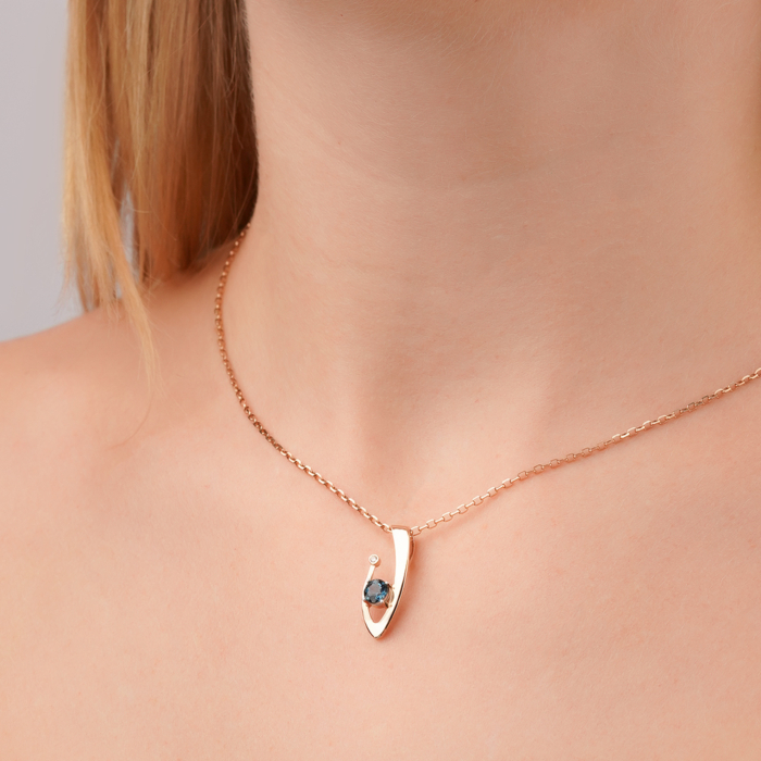 Золота підвіска з топазом London та фіанітом 550137/01/1/16252