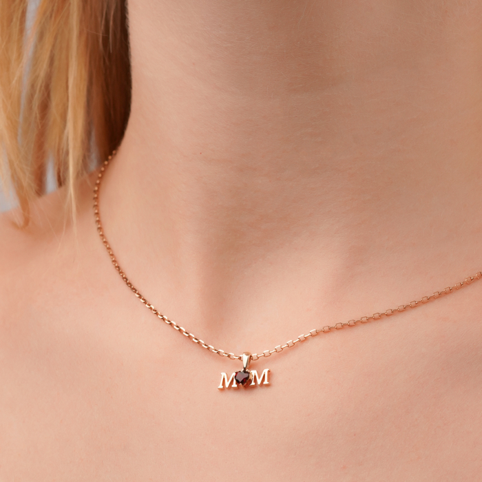 Золота підвіска з гранатом 550112/01/0/6210