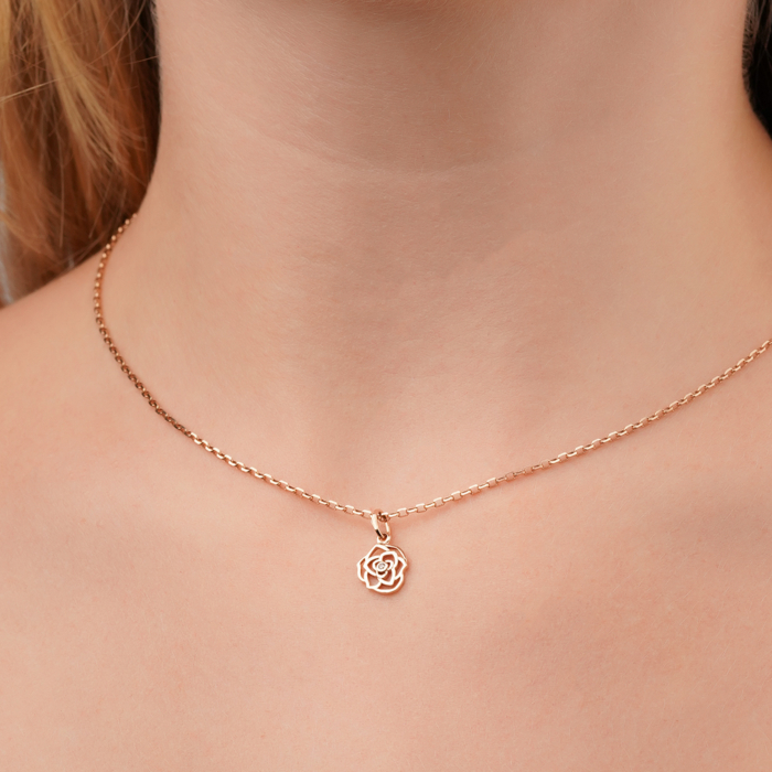 Золота підвіска з фіанітом F-1374-P/01/1