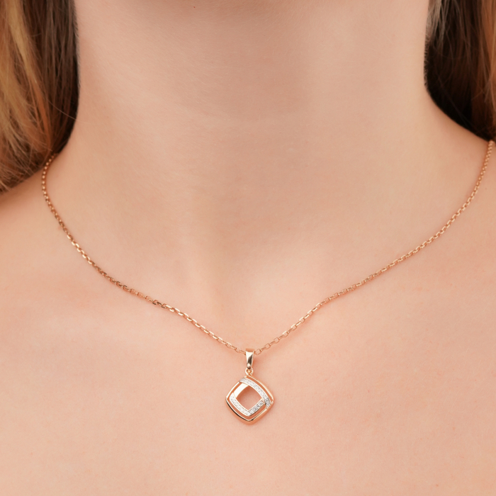 Золота підвіска з фіанітами 32327/01/1/1