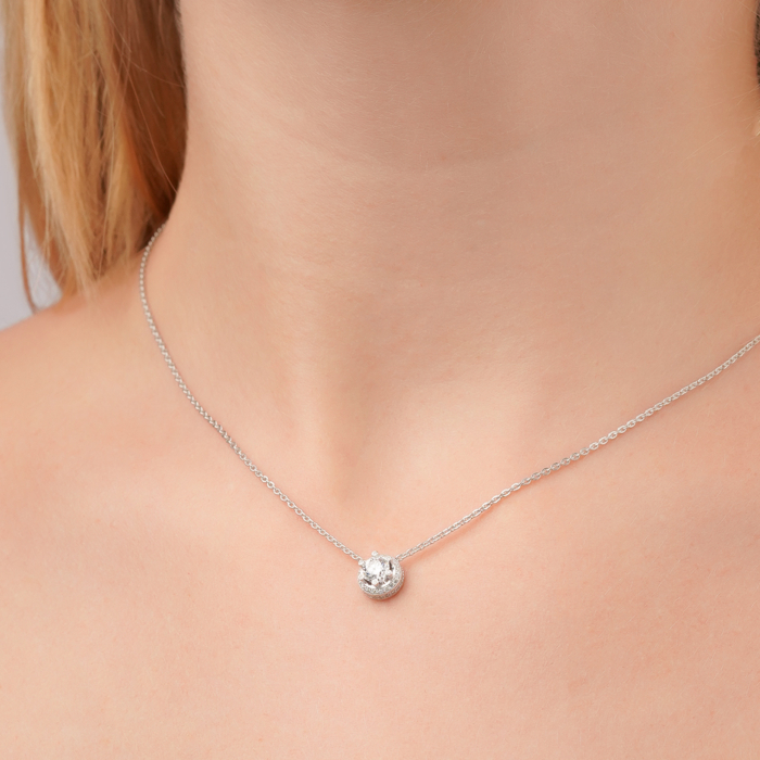 Золотое колье с экобриллиантами 560003/66024-1-L/02/1/11916