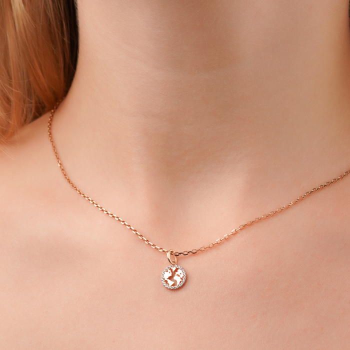 Золота підвіска з фіанітами F-1349-P/01/1