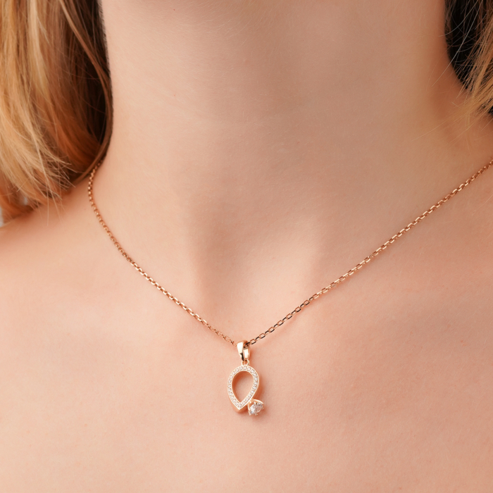 Золота підвіска з фіанітами 32332/01/0/18