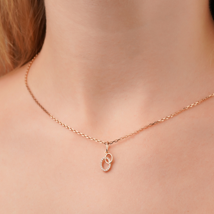 Золота підвіска з фіанітами S314461-P/01/1