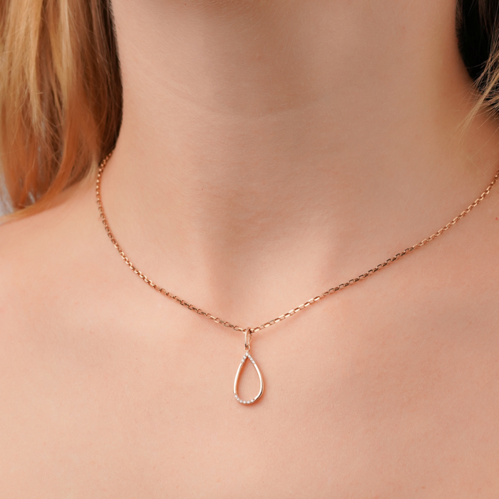 Золота підвіска з фіанітами F-1098-P/01/1