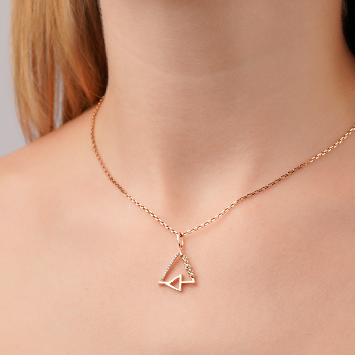 Підвіска з комбінованого золота з фіанітами F-1154-1-P/83/1