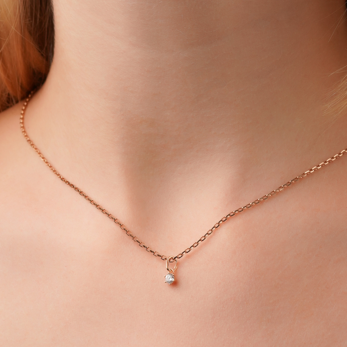 Золота підвіска з фіанітом P-PP2547-05-P/01/1