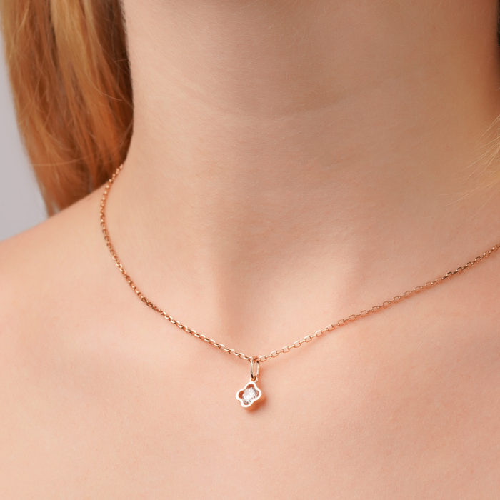 Золотая подвеска с фианитом S315841-P/01/1