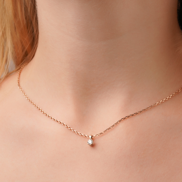 Золота підвіска з діамантом 560056/01/0/9220