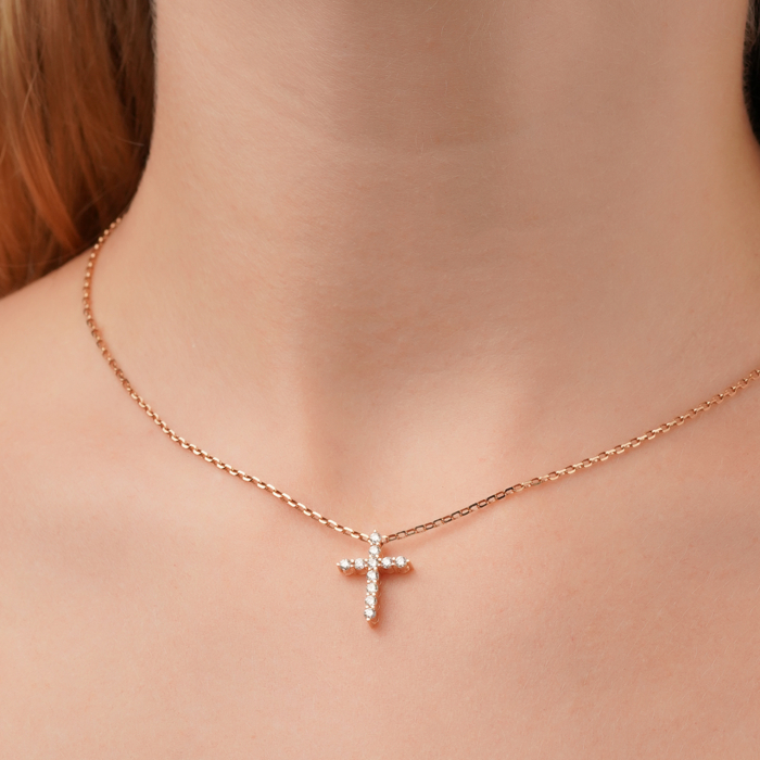 Золотий хрестик з діамантами 51926-1/01/0/8563