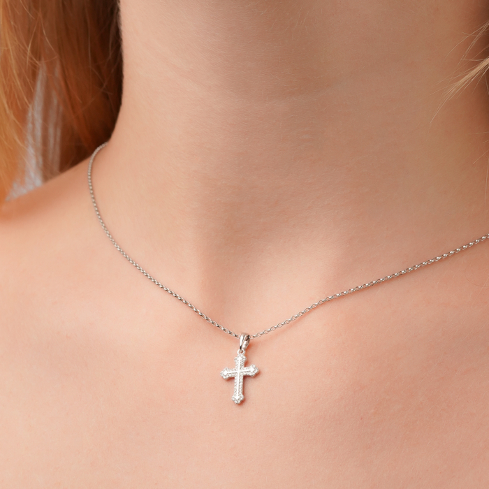 Золотой крестик с бриллиантами 560068/02/1/8007