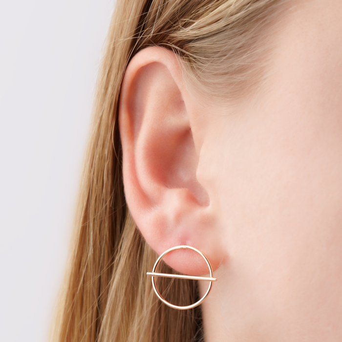 Золоті сережки-пусети без вставки 02528/01/0