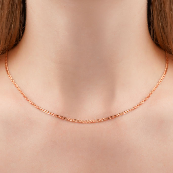 Серебряная цепочка с позолотой 66968-3-9/17