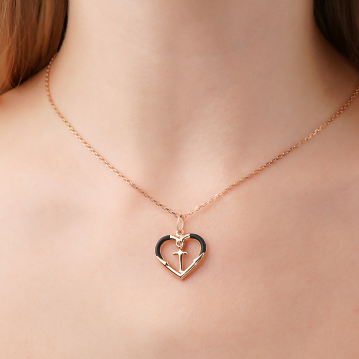 Золота підвіска з каучуком 33033/01/0