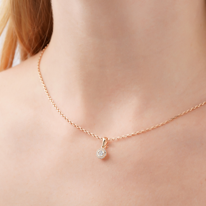 Золота підвіска з фіанітами G-1338-P/01/1