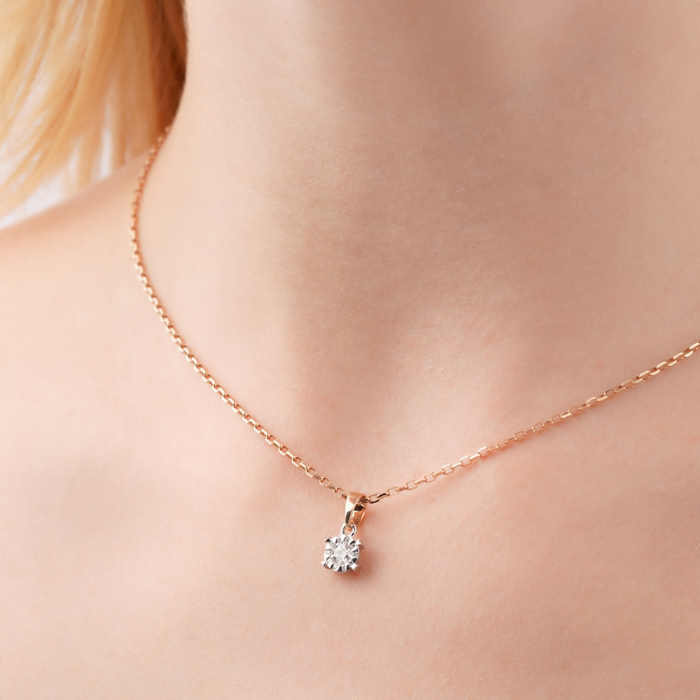 Підвіска з комбінованого золота з діамантами 52925/14/1/9518