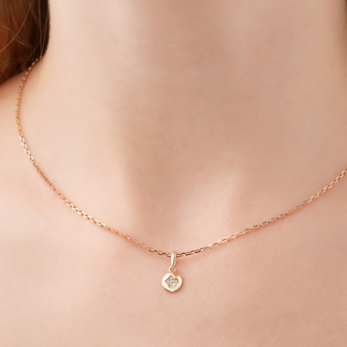 Золота підвіска з фіанітами P-P02066-P/01/1