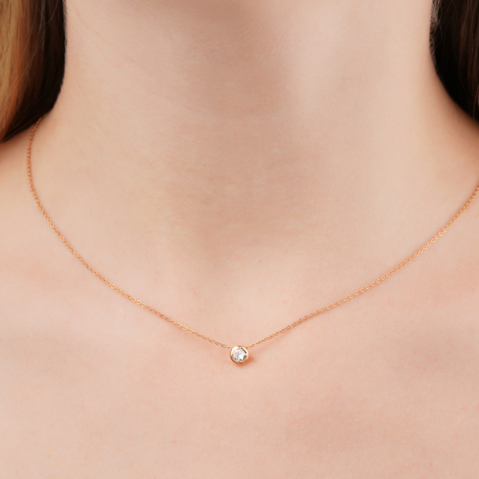 Золотое колье с фианитом 6033/66024-3/01/0/53