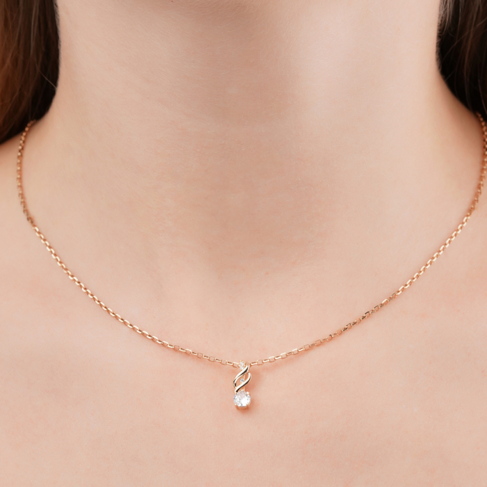 Золота підвіска з фіанітами 32612/01/0/145