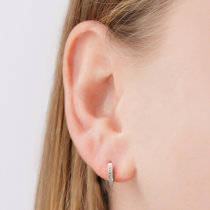 Золоті сережки-конго з діамантами 52758/02/1/8007