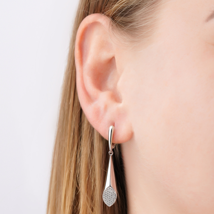 Золоті сережки з фіанітами 23685/02/1/323