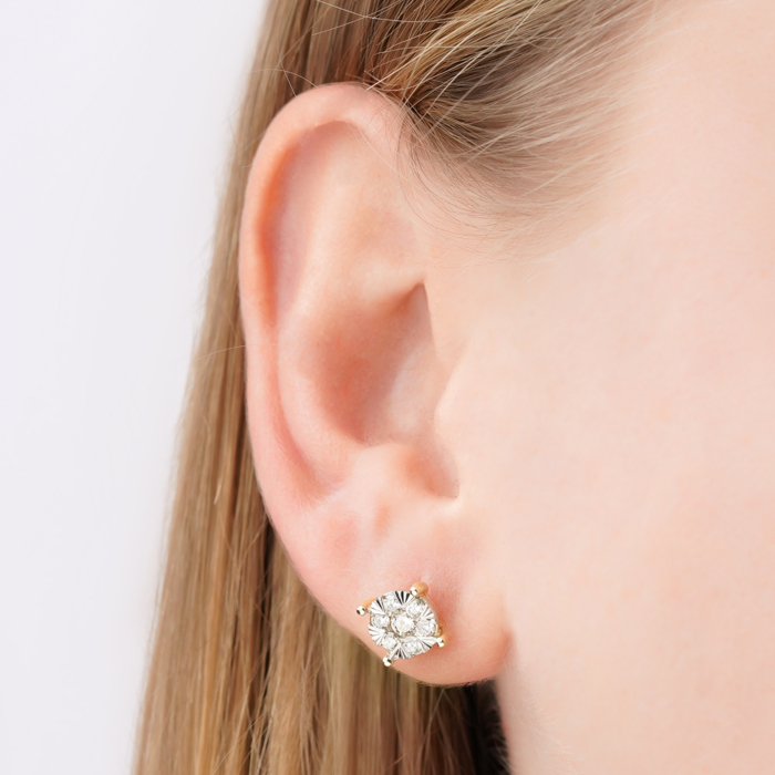 Золоті сережки з діамантамм 53784/14/1/9527