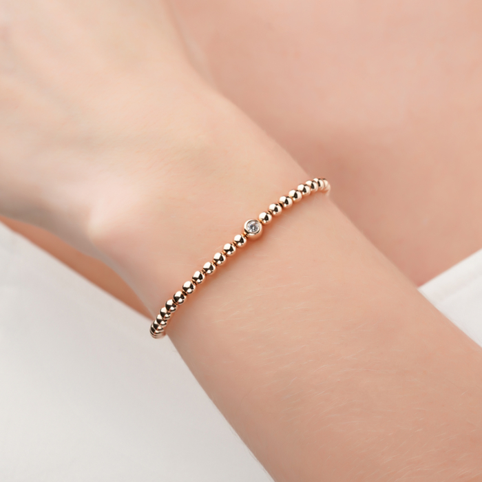 Золотой браслет с фианитом 07130-1/01/0/28