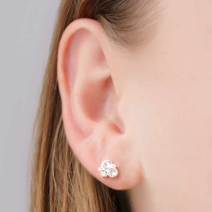 Золотые серьги с фианитами 23362/01/0/4704