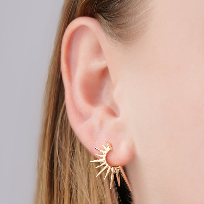 Золоті сережки-пусети без вставки 27028/01/0