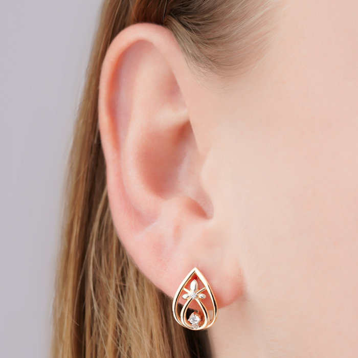 Золоті сережки з фіанітами 22978/01/1/752