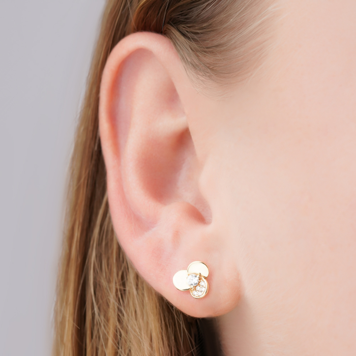 Золотые серьги с фианитами 23003/01/0/176