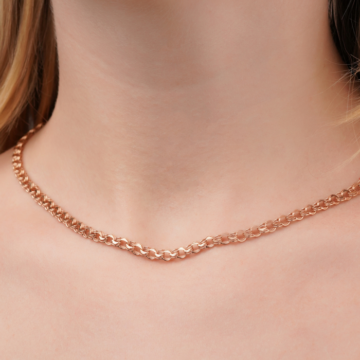 Срібний ланцюжок з позолотою 06022-10.5-5/17