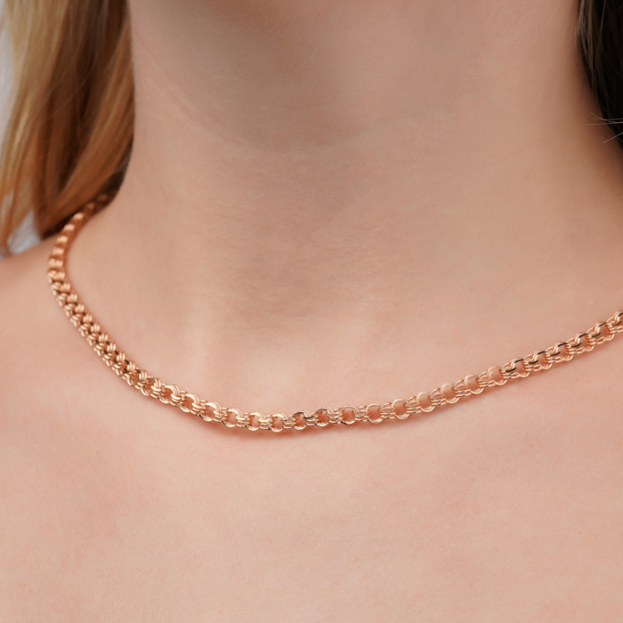 Срібний ланцюжок з позолотою 06022-14-5/17