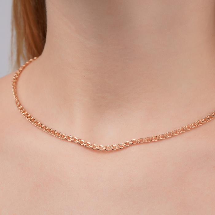 Срібний ланцюжок з позолотою Бісмарк 06066-7.5-5/17