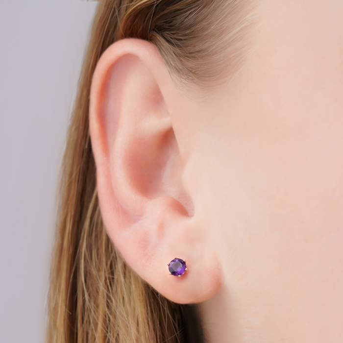 Золотые серьги с аметистом 540275/01/0/5758