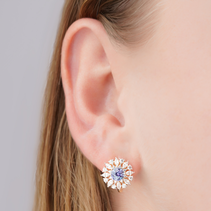 Золотые серьги с фианитами Tesori 22452/01/1/4363