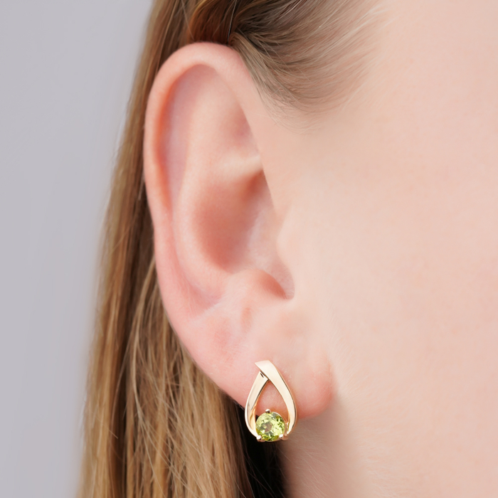 Золоті сережки з хризолітом 540330/01/0/6276