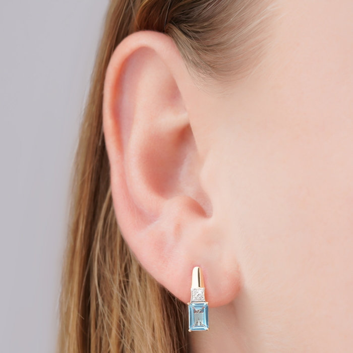 Золотые серьги с топазом и фианитами 540304/01/1/6099