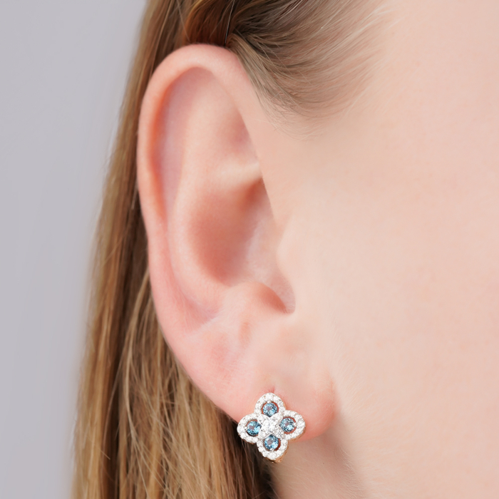 Золотые серьги с топазом и фианитами 540308/01/1/16004