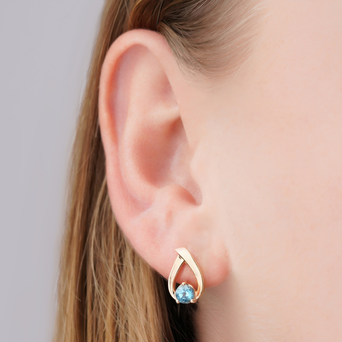 Золотые серьги с топазом 540330/01/0/5094