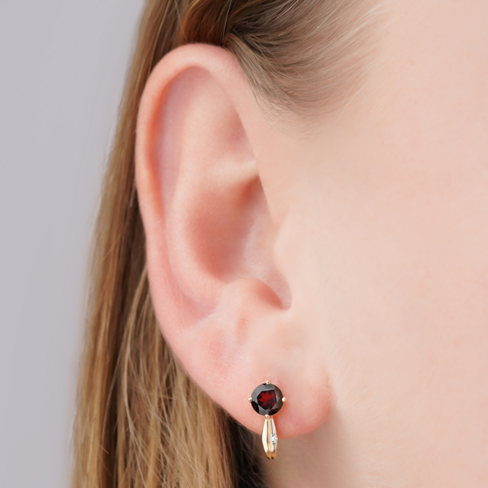 Золотые серьги с гранатом 540260/01/1/5093